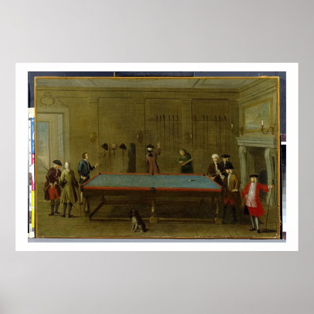 The Billiard Room (oil on canvas) Poster (Front)