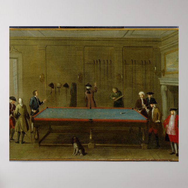 The Billiard Room (oil on canvas) Poster (Front)