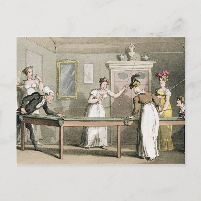 The Billiard Table, from 'The Tour of Dr Syntax in Postcard (Front)