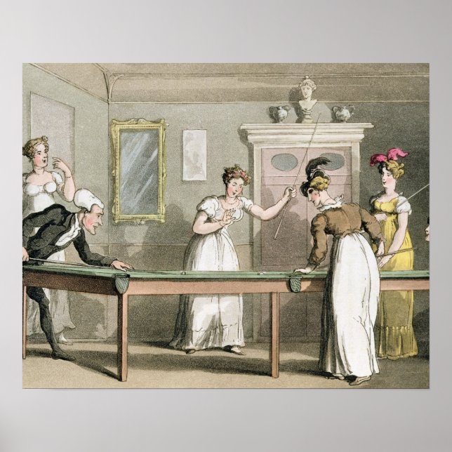 The Billiard Table, from 'The Tour of Dr Syntax in Poster (Front)