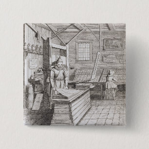 The bindery of Laurens Janszoon Koster, engraved b 15 Cm Square Badge