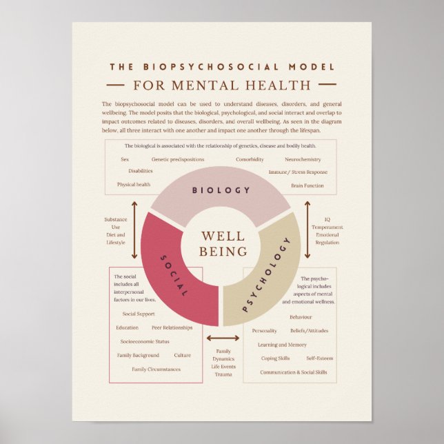 The Biopsychosocial Model of Mental Health Poster (Front)