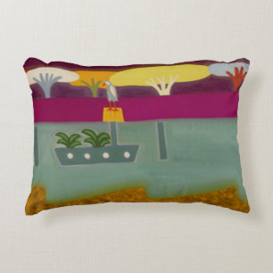 The Bird in the River Thames 2008 Decorative Cushion