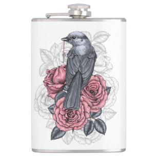 The bird with the silver key hip flask