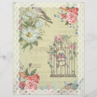 The Birds are Flying With Lace ScrapBooking Paper