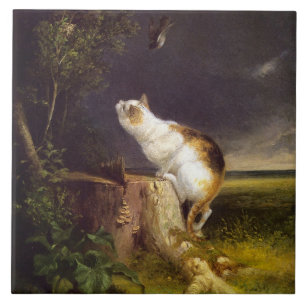 The Birdwatcher (by William Holbrook Beard) Ceramic Tile