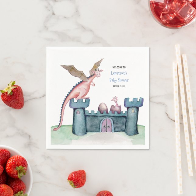 The Birth of a Small Dragon Square Paper Coaster Napkin (Insitu)