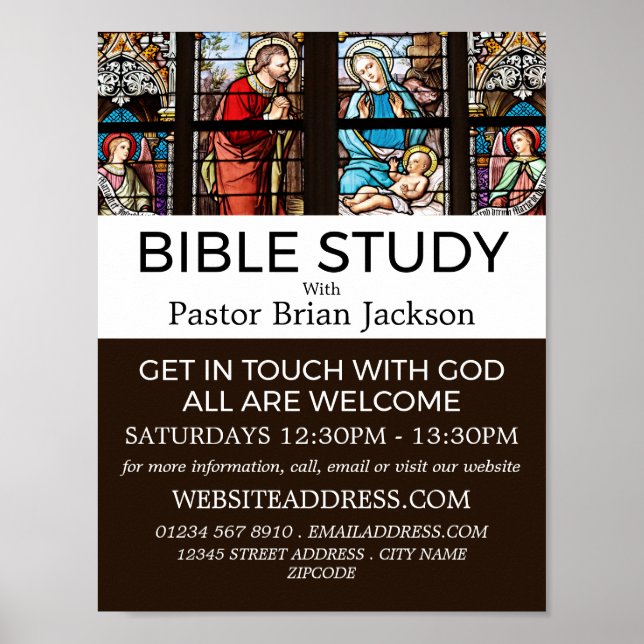 The Birth of Christ, Christian Bible Class Advert Poster (Front)