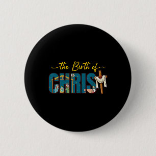 The Birth Of Christ Cross Religious Christmas Nati 6 Cm Round Badge