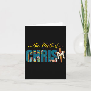 The Birth Of Christ Cross Religious Christmas Nati Card