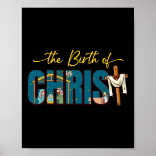 The Birth Of Christ Cross Religious Christmas Nati Poster
