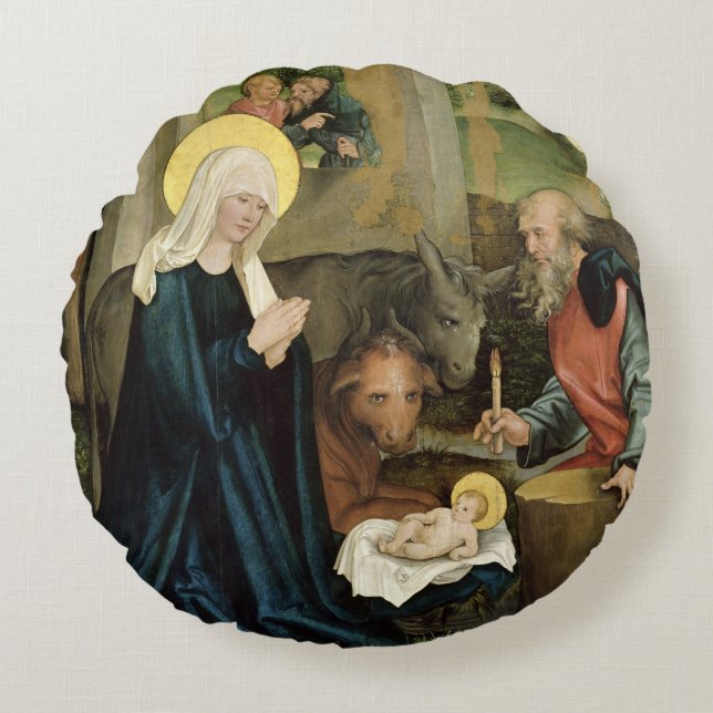 The Birth of Christ Round Cushion (Front)