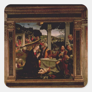 The Birth of Christ Square Sticker