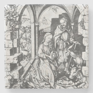 The Birth of Jesus (by Martin Schongauer) Stone Coaster