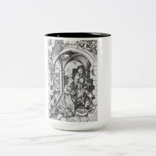 The Birth of Jesus (by Martin Schongauer) Two-Tone Coffee Mug
