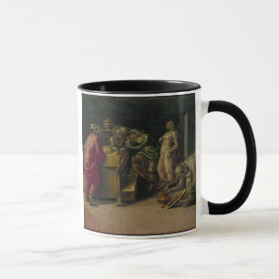 The Birth of St. John the Baptist (oil on panel) Mug