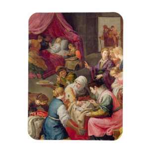 The Birth of the Virgin, 1640 (oil on canvas) Magnet
