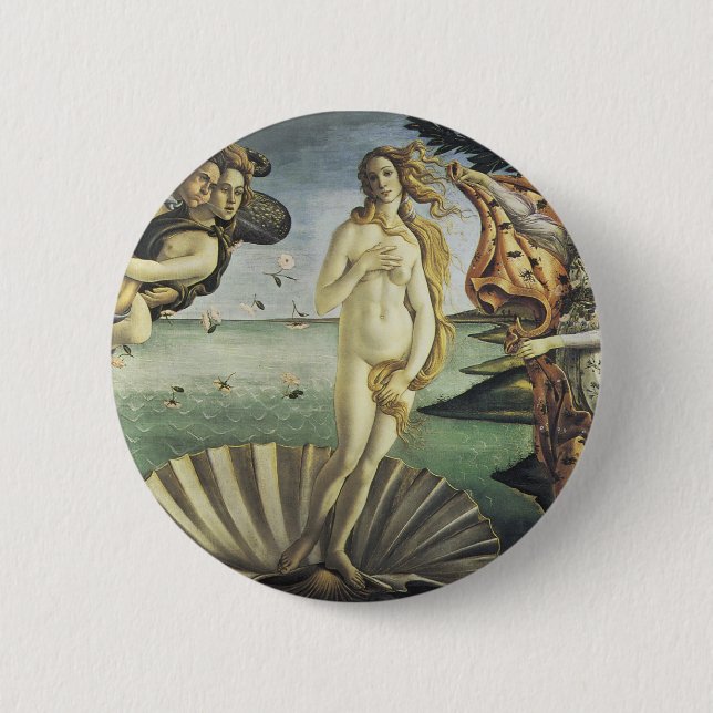 The Birth of Venus 6 Cm Round Badge (Front)