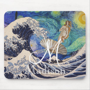 The Birth of Venus at The Great Wave Mouse Pad