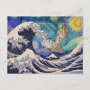 The Birth of Venus at The Great Wave Postcard