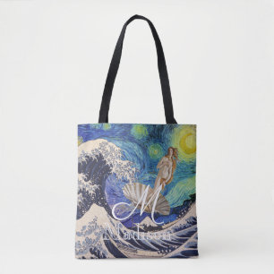 The Birth of Venus at The Great Wave Tote Bag