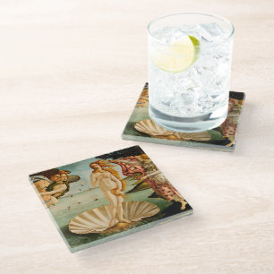 The Birth of Venus   Botticelli Glass Coaster