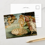 The Birth of Venus | Botticelli Postcard<br><div class="desc">Sandro Botticelli’s iconic painting The Birth of Venus depicts the goddess Venus emerging from the sea upon a shell, symbolizing her birth. Surrounded by mythological figures, she is delicately posed, with her long, flowing hair and soft, ethereal expression embodying beauty and grace. The painting is celebrated for its harmonious composition,...</div>