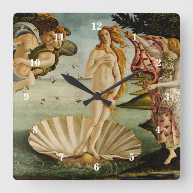 The Birth of Venus | Botticelli Square Wall Clock (Front)