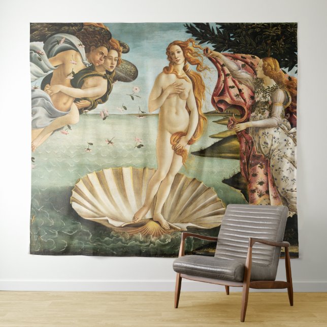 The Birth of Venus by Sandro Botticelli (1485) Tapestry (In Situ (Horizontal))