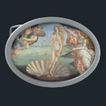 The Birth of Venus by Sandro Botticelli Oval Belt Buckle<br><div class="desc">The Birth of Venus (c. 1482-1486) by Sandro Botticelli (1444-1510) is a vintage Renaissance Era fine art mythological painting. The goddess Venus has emerged from the sea as a full grown woman and is standing inside a large seashell on the seashore.</div>