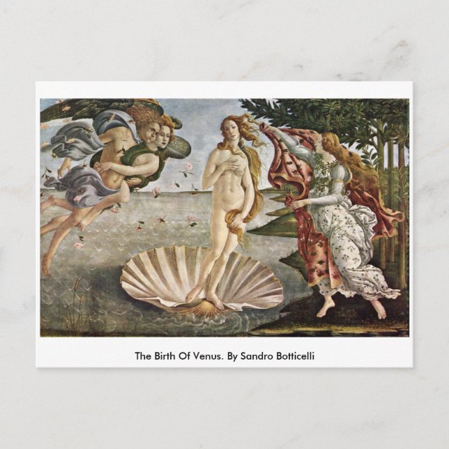 The Birth Of Venus. By Sandro Botticelli Postcard (Front)