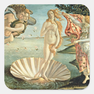 The Birth of Venus, c.1485 (tempera on canvas) Square Sticker