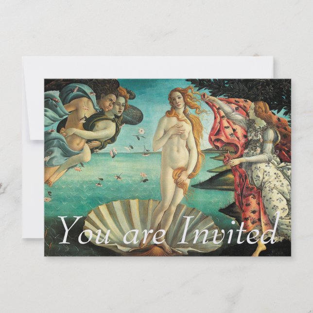 The Birth of Venus - Classic Art by Botticelli Invitation (Front)