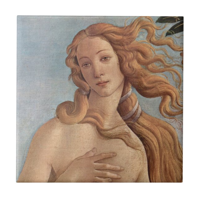 The Birth of Venus (detail) by Sandro Botticelli Ceramic Tile (Front)