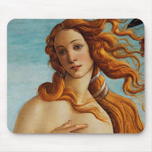 The Birth of Venus (detail), Sandro Botticelli Mouse Pad (Front)