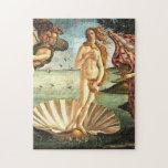 The Birth Of Venus Jigsaw Puzzle<br><div class="desc">The Birth of Venus-A work of art by the Florentine painter Sandro Botticelli. Painted between 1484-1486, it depicts the goddess of love Venus, after emerging from the sea as an adult woman, Venus stands on a seashell, being blown to shore by Zephyr, god of the west wind.Horae, goddesses of the...</div>