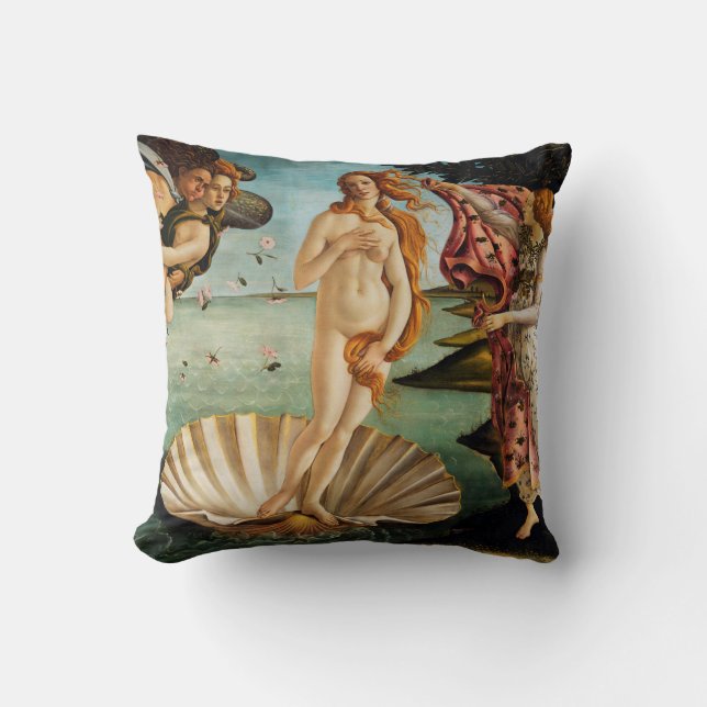The Birth of Venus, Sandro Botticelli, 1485 Cushion (Front)