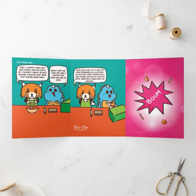 The Birthday Baking Disaster Tri-Fold Announcement (Inside)