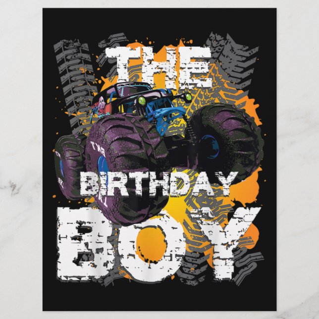 The Birthday Boy Monster Truck Matching Family Flyer (Front)