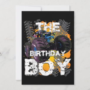 The Birthday Boy Monster Truck Matching Family Invitation