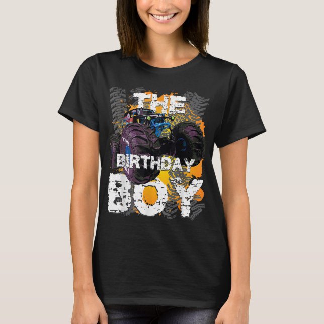 The Birthday Boy Monster Truck Matching Family Par T-Shirt (Front)