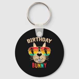 The birthday bunny funny easter day family key ring