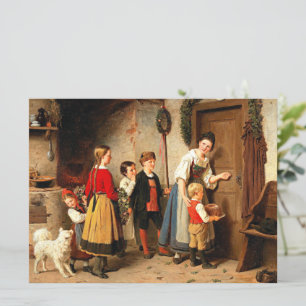 The Birthday Cake, fine art vintage painting, Card