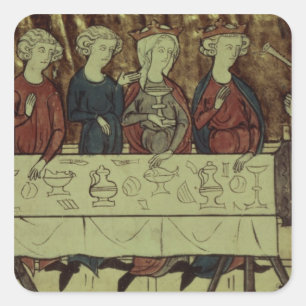The Birthday Feast of Nubien, King of Armenia Square Sticker