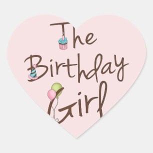 The Birthday Girl Heart Sticker