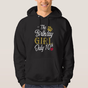 The Birthday Girl July 10th Red Lips Present Girl Hoodie