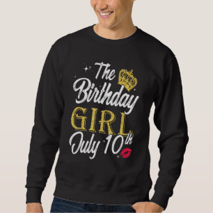 The Birthday Girl July 10th Red Lips Present Girl  Sweatshirt