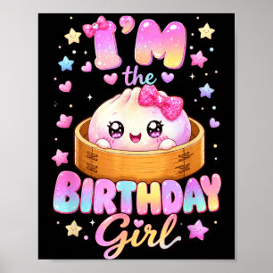 The Birthday Girl Kawaii Anime Dumpling Birthday Poster