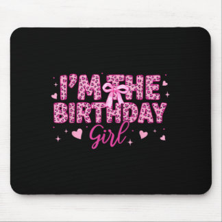 The birthday girl pink leopard cheetah animal mouse pad