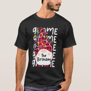 The Birthday Gnome Matching Family Christmas Light T-Shirt